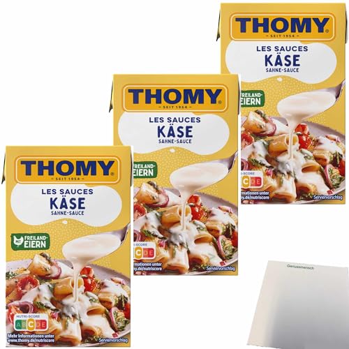 Thomy Les Käse-Sahne-Sauce 3er Pack (3x250ml Packung) + usy Block von usy