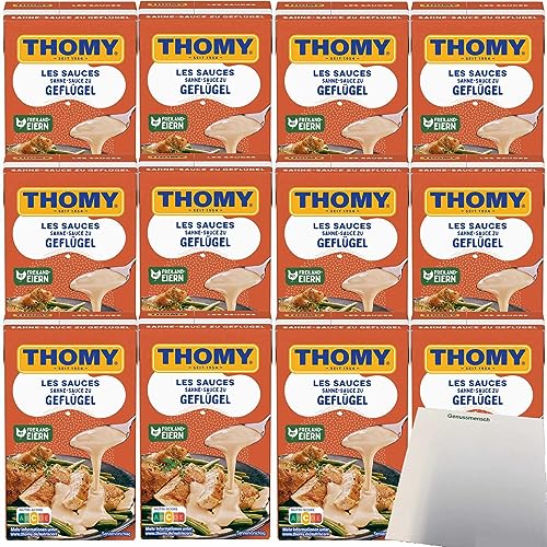 Thomy Les Sauces Geflügel Sahnesauce 12er Pack (12x250ml Packung) + usy Block von usy