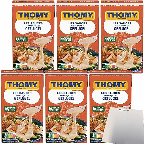 Thomy Les Sauces Geflügel Sahnesauce 6er Pack (6x250ml Packung) + usy Block von usy