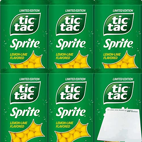 Tic Tac Sprite mit Zitronen-Limetten-Geschmack 100 Stück 6er Pack (6x49g Packung) + usy Block von usy