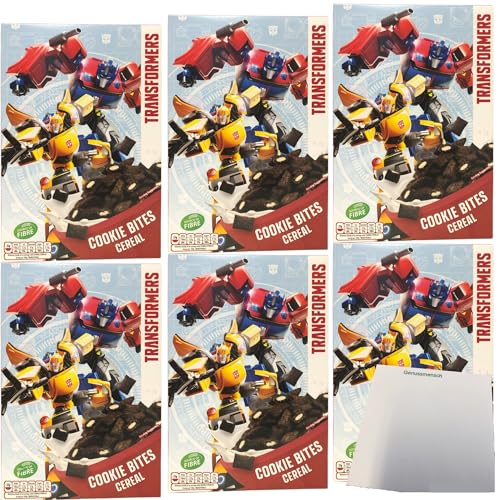 Transformers Cookie Bites Cereal Frühstückscerealien 6er Pack (6x375g Packung) + usy Block von usy