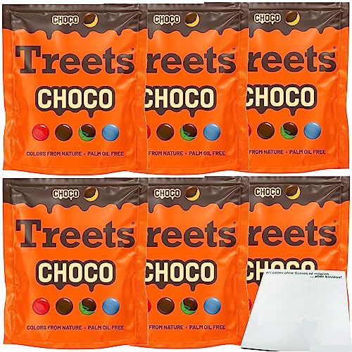 Treets Bunte Choco Linsen 6er Pack (6x300g Packung) + usy Block von usy