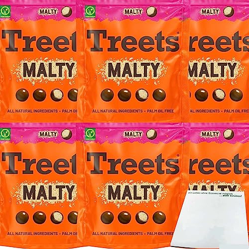 Treets Malty Linsen 6er Pack (6x212g Packung) + usy Block von usy