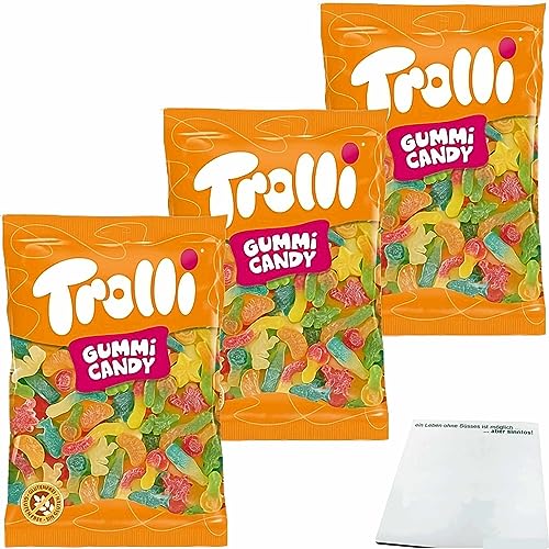 Trolli Funiverse Sour mix sauerer Fruchtgummi 3er Pack (3x1kg XL Packung) + usy Block von usy