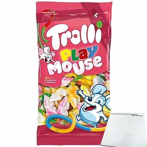 Trolli Playmouse Mäusespaß bunte Schaumzucker Mäuse Fruchtgummi (1kg XL Packung) + usy Block von usy