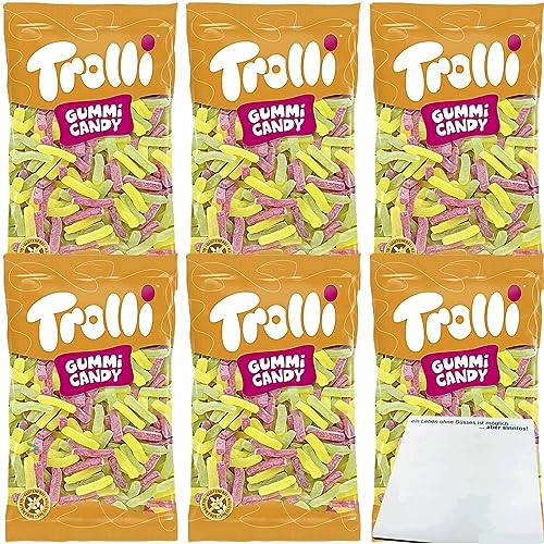 Trolli Saure Stäbchen Fruchtgummi 6er Pack (6x1kg XL Packung) + usy Block von usy