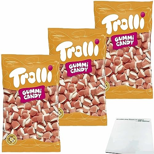 Trolli Schaumzucker Erdbeeren 3er Pack (3x1kg XL Packung) + usy Block von usy