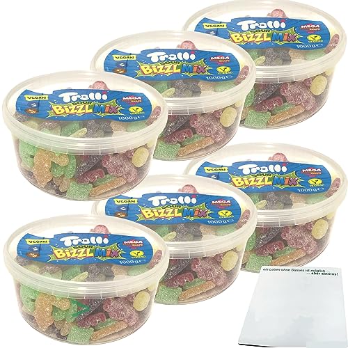 Trolli Sour Bizzl Mix Vegan 6er Pack (6x1000g Dose) + usy Block von usy