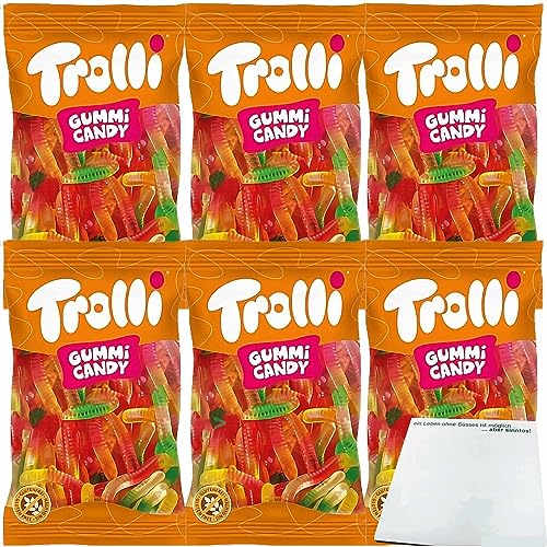 Trolli Wurrli Fruchtgummi-Würmer mit Fruchtgeschmack 6er Pack (6x1kg XL Packung) + usy Block von usy