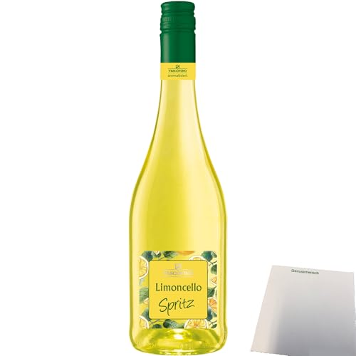 Vescovino Limoncello Spritz alkoholisches Mischgteränk süß 10% vol. (0,75 Liter Flasche) + usy Block von usy