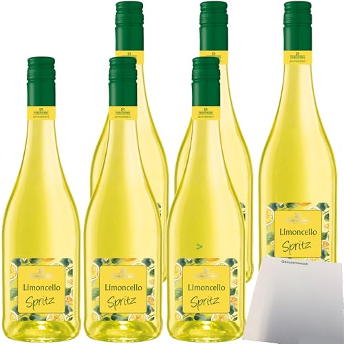 Vescovino Limoncello Spritz alkoholisches Mischgteränk süß 10% vol. 6er Pack (6x0,75 Liter Flasche) + usy Block von usy