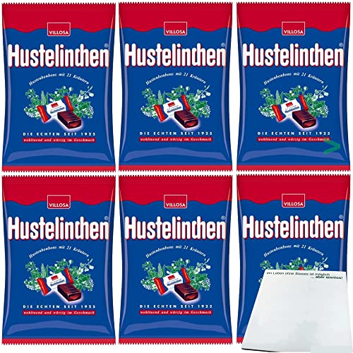 Villosa Hustelinchen Bonbons Kräuterbonbons Hustenbonbons mit Lakritz 6er Pack (6x150g) + usy Block von usy