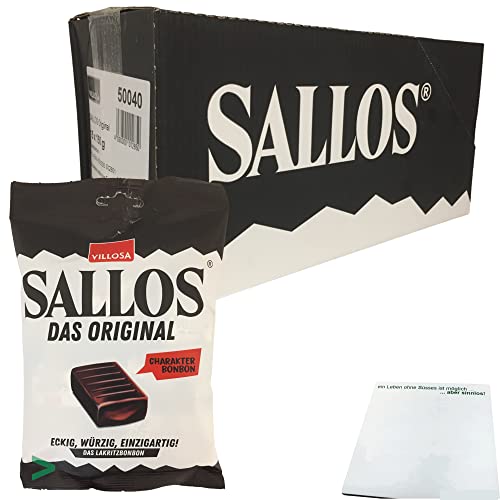 Villosa Sallos Das Original Hartkaramellen mit Lakritzgeschmack 15er Pack (15x150g) + usy Block von usy