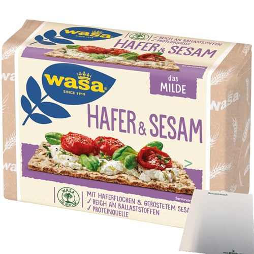 Wasa Knäckebrot Hafer & Sesam (230g Packung) + usy Block von usy