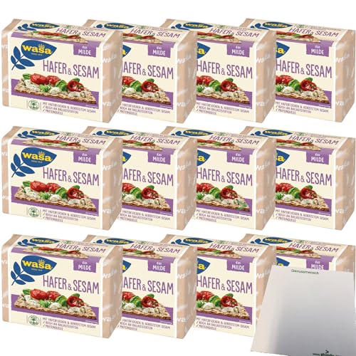 Wasa Knäckebrot Hafer & Sesam VPE (12x230g Packung) + usy Block von usy