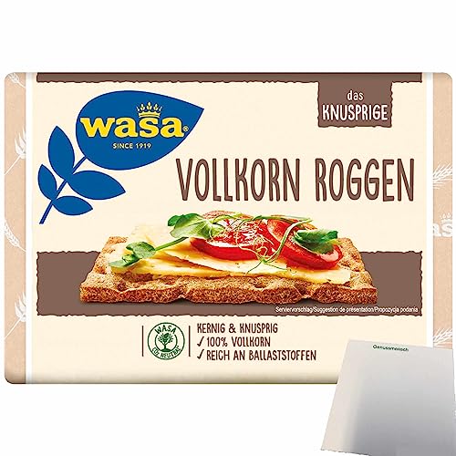 Wasa Vollkorn Knäckebrot kernig knusprig 100% Vollkorn reich an Ballaststoffen (1x260g Packung) + usy Block von usy