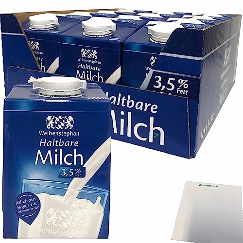 Weihenstephan Haltbare Milch 3,5% Fett VPE (12x0,5 Liter) + usy Block von usy