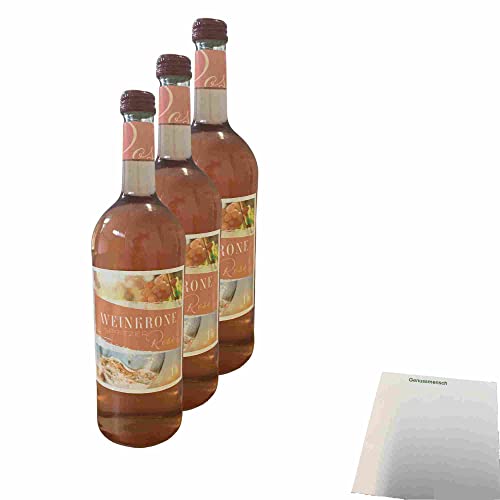 Weinkrone Spritzer Rosé mit 6% Vol 3er Pack (3x1l Flasche) + usy Block von usy