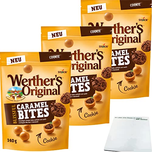 Werther's Original Blissful Caramel Bites Cookie 3er Pack (3x140g Beutel) + usy Block von usy