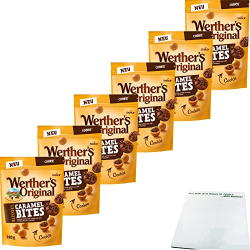 Werther's Original Blissful Caramel Bites Cookie 6er Pack (6x140g Beutel) + usy Block von usy
