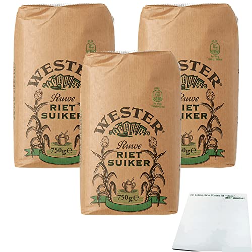 Wester Rohrzucker 3er Pack (3x750g Packung) + usy Block von usy