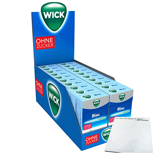 Wick Blau Menthol Halsbonbon ohne Zucker (20x46g Packung) + usy Block von usy