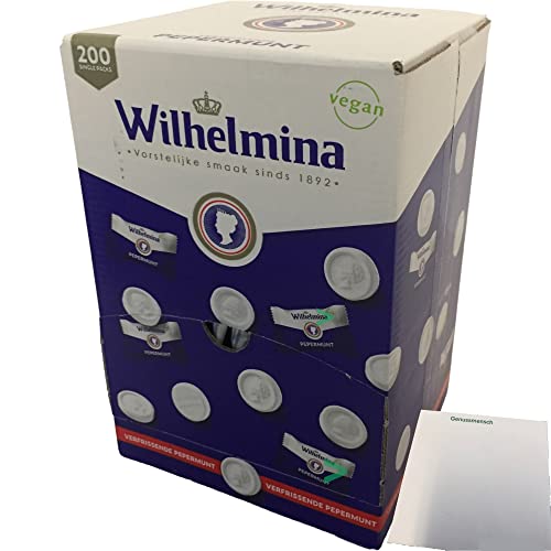 Wilhelmina Peppermunt Pastillen 950g, einzeln verpackt in großer Packung (Pfefferminz) + usy Block von usy