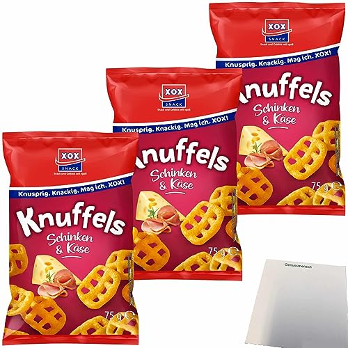 XOX Knuffels Schinken&Käse Snack 3er Pack (3x75g Packung) + usy Block von usy