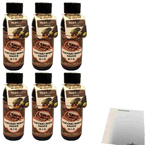 Yama Teriyaki Mirin Sauce 6er Pack (6x330ml Flasche Teriyaki Sauce mit Reiswein) + usy Block von usy