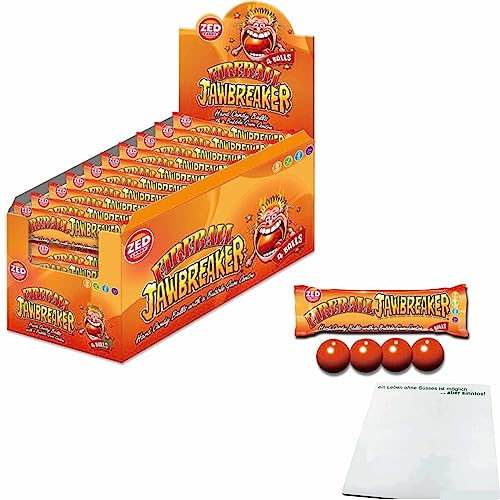 ZED Candy Fireball Jawbreaker Fireballbonbons mit Kaugummikern (40x4 Stk pro Box) + usy Block von usy