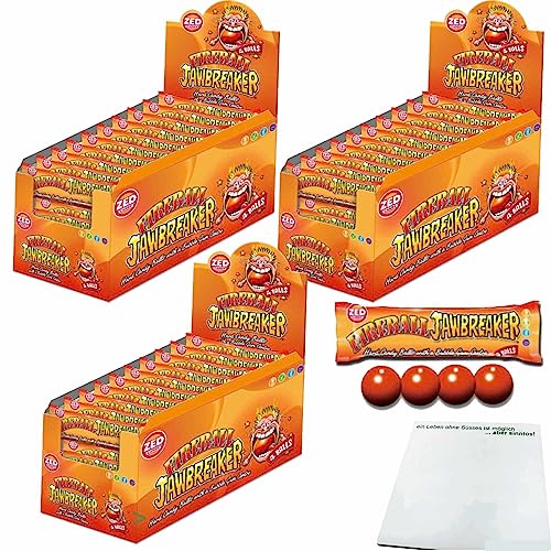 ZED Candy Fireball Jawbreaker Fireballbonbons mit Kaugummikern 3er Pack (40x4 Stk pro Box) + usy Block von usy