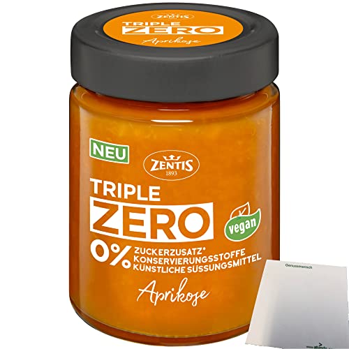 Zentis Triple Zero Aufstrich Aprikose Brotaufstrich (185g Glas) + usy Block von usy