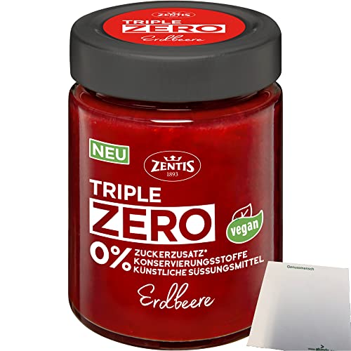 Zentis Triple Zero Aufstrich Erdbeere Brotaufstrich (185g Glas) + usy Block von usy