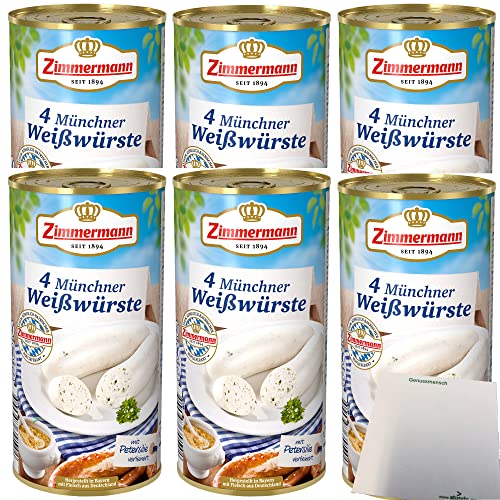 Zimmermann Münchner Weißwürste 6er Pack (6x530g Dose) + usy Block von usy