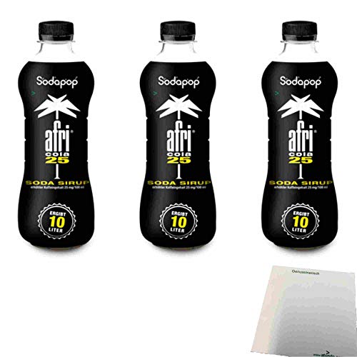 afri Cola 25 Sirup für Wassersprudler 3er Pack (3x500ml Flasche) + usy Block von usy