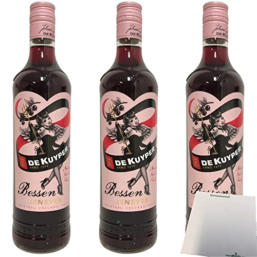 de Kuyper Bessen Genever Schwarze Johannisbeeren 20%vol. 3er Pack (3x0,7 Liter Flasche) + usy Block von usy