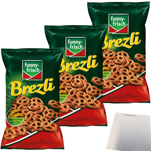 funny frisch Brezli Mini-Laugenbrezeln 3er Pack (3x160g Packung) + usy Block von usy