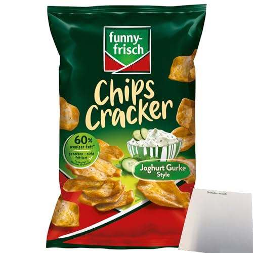 funny-frisch Chips Cracker Joghurt Gurke Style (90g Packung) + usy Block von usy