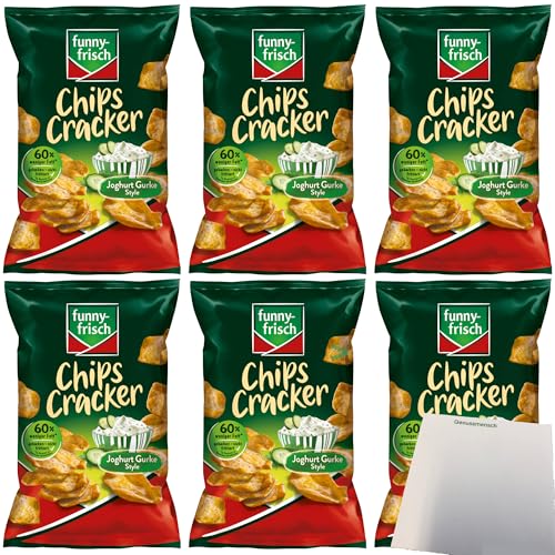 funny-frisch Chips Cracker Joghurt Gurke Style 6er Pack (6x90g Packung) + usy Block von usy