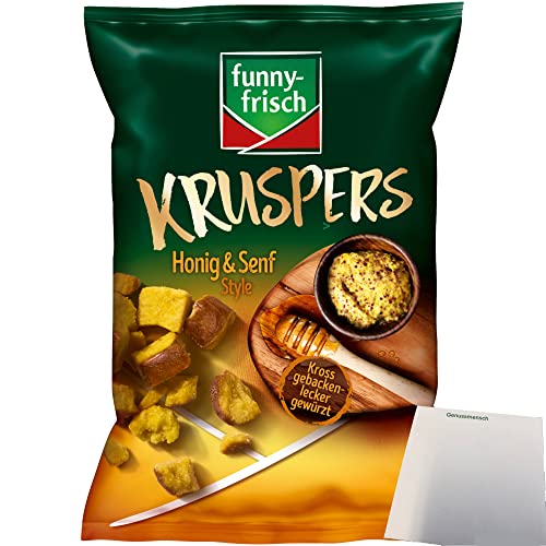 funny frisch Kruspers Honig und Senf Weizenkräcker (120g Tüte) + usy Block von usy