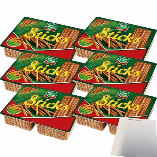 funny-frisch Sticks Salzstangen 6er Pack (6x200g Packung) + usy Block von usy