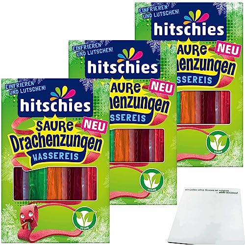 hitschies Wassereis Saure Drachenzungen 3er Pack (30x40ml Packung) + usy Block von usy