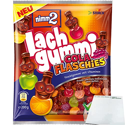 nimm2 Lachgummi Cola Flaschies (200g Beutel) + usy Block von usy