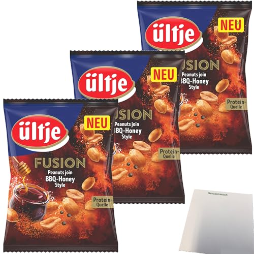 ültje Erdnüsse Fusion BBQ Honey Style 3er Pack (3x150g Beutel) + usy Block von usy