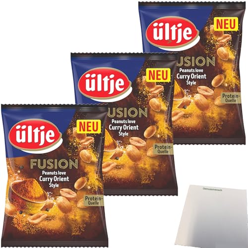 ültje Erdnüsse Fusion Curry Orient Style 3er Pack (3x150g Beutel) + usy Block von usy