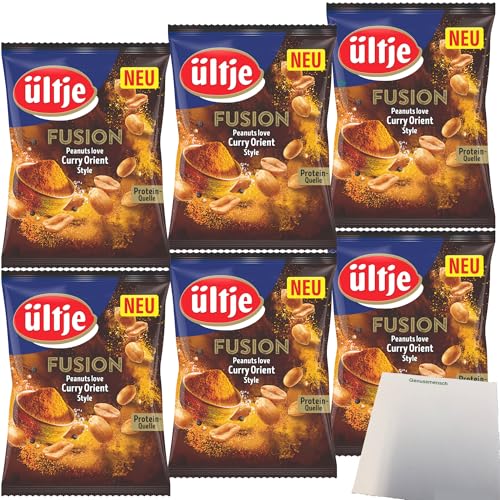 ültje Erdnüsse Fusion Curry Orient Style 6er Pack (6x150g Beutel) + usy Block von usy