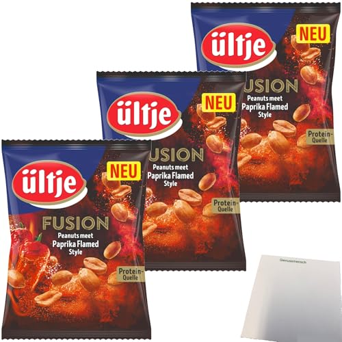 ültje Erdnüsse Fusion Paprika Flamed Style 3er Pack (3x150g Beutel) + usy Block von usy