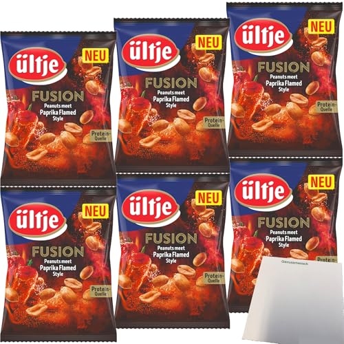 ültje Erdnüsse Fusion Paprika Flamed Style 6er Pack (6x150g Beutel) + usy Block von usy