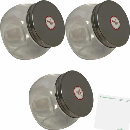 usy Bonboniere aus Glas 450ml Volumen Größe L 3er Pack + usy Block von usy