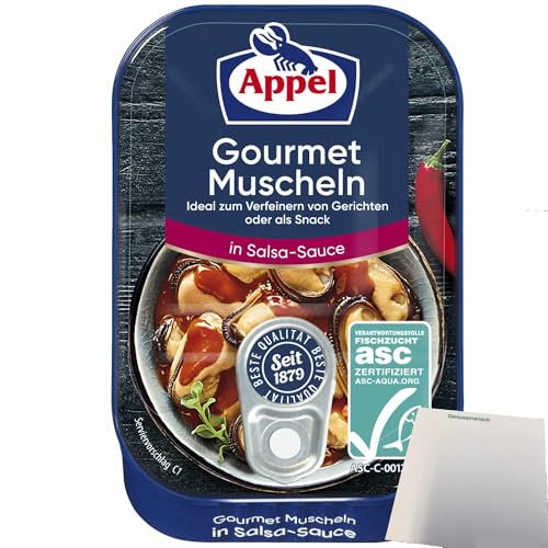 usy Bundle für Appel Gourmet Muscheln in Salsa-Sauce (100g Dose) + usy Block von usy